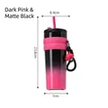 316 Stainless steel tumbler in dark pink and black gradient finish with straw - Aurora-Black Red