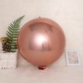 Glossy rose gold 4D aluminum foil balloon with metallic mirror finish for party decor - 4D Sphere Rose Gold / 15 Inch