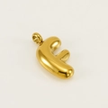 Polished golden bubble letter F pendant crafted in premium stainless steel style - Letter F
