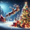 Christmas countdown puzzle blind box with Santa and reindeer scene in starry forest - Custom Pattern Style (576PCS)