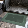 Tappeto da bagno in terra di diatomee verde scuro con scritta HOME e base antiscivolo - Sponda Del Lago Baikal (rettangolare) - Verde (rivestimento Brevettato) / 50*80cm