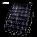 Seven-layer clear acrylic display rack for pens with tiered multi-slot organizer design - Extended Septuple Layer Style