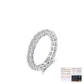 S925 sterling silver full eternity ring with round Moissanite and GRA certificate - US Size 5 / 925 Sterling Silver