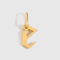 Polished gold letter E charm pendant for personalized jewelry bracelets and necklaces - Letter E / Gold