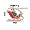 Golden Christmas sleigh napkin ring with colorful enamel and sparkling rhinestones - Gift Sleigh