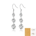 Silver 925 moissanite hoop earrings with three-stone drop design and GRA report - E13917 Three-Stone Moissanite Drop (with GRA) / 2ct+1ct+0.5ct