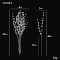 Branche de perles pailletées argentées de 40cm pour sapin de Noël et art floral - 10 Pièces/Paquet / Argenté