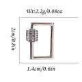 Silver rectangular jewelry clasp pendant with colorful micro-pave cubic zirconia stones - Silver Rectangular Multi-Color Stone Style (DBN020-2)