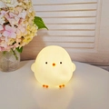 Cute yellow chick silicone night light with warm glow for kids bedroom decor - Medium Chick - White