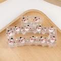 Pinza de pelo transparente con motivos de muñeco de nieve y copos para Navidad - Muñeco de nieve y copo de nieve