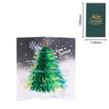 Carte de Noël pop-up 3D avec sapin vert et détails dorés, dimensions 110x195mm - Sapin de Noël Scintillant - Vert
