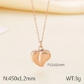 Roségoldene Herz-Halskette mit 450mm Kette und detaillierten Größenangaben - Anhänger 12x11mm-Kette 450mm / Roségold