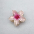 Pink plumeria flower hair claw clip with transparent petals for women's hair styling - Frangipani Claw Clip (Cross-border Edition) / 8cm / Lotus root pink