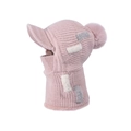 Passamontagna in maglia rosa con fodera in pile e pompon per protezione termica invernale - Rosa