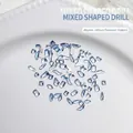 Blue mini aurora crystals for nail art with heart and star shapes in 100 piece pack - Approx. 100 Pcs / Blue