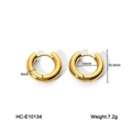 Classic 18K gold plated stainless steel hoop earrings with 16.5mm outer diameter - Gold Style 16.5mm (HC-E10134)