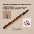 Pennello per nail art con manico in resina marrone e setole in fibra fine da 1cm per pittura - N. 147 (Pennello Universale)