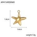 Gepolijste gouden roestvrijstalen zeester hanger, afmeting 1.4cm en gewicht 1.0g - AP41549D0W0-Kleine gouden zeester