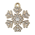 Ciondolo a fiocco di neve in metallo dorato e smalto bianco per gioielli natalizi - Stile Fiocco di Neve Bianco (18062) / 1 Pezzo (18x22mm)