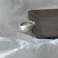 Adjustable 925 sterling silver open ring in silver finish on a textured background - JZ1074-Minimalist Open