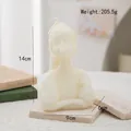 Artistic cream portrait candle shaped as a woman with a bubble gum, weight 205.5g - Blowing Bubbles Female Bust(74) / Cream White