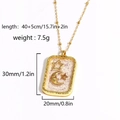 Gold celestial necklace with sun and moon pendant in purple resin including size specs - Rectangular Star Moon Style (款式1)