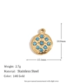 Medallion Pendant with Blue Zircon - Gold