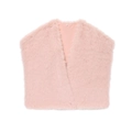 Chaleco de piel sintética rosa para mujer, diseño corto sin mangas y textura muy suave - S / Rosa