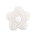 Detailed close-up of 8cm white teddy fleece flower accessory with soft plush petal texture - 8cm Double-sided (Teddy Velvet) / Off-white Ball