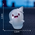 Figurine fantôme blanc mignon en résine avec joues roses, taille 3,3x2,2cm, mini ornement - Style 3 Esprit Chapeau de Sorcière