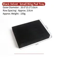 Black velvet jewelry tray for ring display with 5 slots, size 20x15.3x3cm - Small Ring Strips Tray