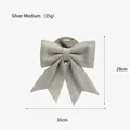 Medium size silver glitter Christmas bow decoration for trees and wreaths, 30x28cm size - Medium Silver Bow Knot