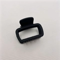 Pinza para el pelo cuadrada minimalista en negro mate con acabado de goma suave - Pequeño (5.5CM) / Negro