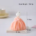 Wedding dress scented candle in gradient pink and white wax, weight 156.5g, height 9.4cm - Large / Pink Orange