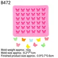 Moule papillon en silicone rose à 36 cavités pour résine DIY et décors de gâteaux - 3# (42 Papillons) / Rose