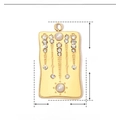 Detailed product specs of gold-plated stainless steel pendant with pearls and rhinestones - Rectangular Pearl Zirconia / Gold