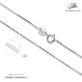 Minimalist S925 sterling silver snake bone chain necklace in 40cm length and 0.08cm width - Octagonal Snake Chain 40CM / 925 Silver White Gold Plated
