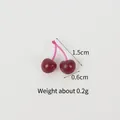 Miniatura de cereza en resina para manualidades, altura 1,5 cm y diseño ligero de 0,2 g - Cereza morada doble-1.5cm