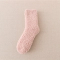 Weiche rosa Korallenvlies Winterschlafsocke für Damen mit elastischem Bund und Plüschtextur - Einheitsgröße / Einfarbig Rosa