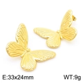 Pendientes de mariposa vintage dorados en acero inoxidable con textura para mujer - Diseño de Mariposa / Dorado