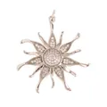 Large micro-paved sunburst pendant with white cubic zirconia in copper plating - L249079-White Gold Sun Starburst
