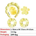 Bright yellow 6-piece skincare set including cloud headband, wristbands, and hair ties - 5# 6PCS Flower Set Tender Yellow