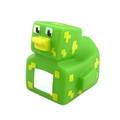 Green pixelated Minecraft style rubber duck bath toy with yellow cube patterns - Square Duck Green