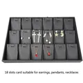 Black PU leather 18-grid jewelry tray for earrings, pendants, and necklaces display - 18-Slot Pendant Tray