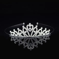 Silver alloy princess heart crown headband with sparkling rhinestones for girls - Style 24 (Tiara)
