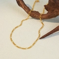 Collier chaîne dorée vintage avec perles de spinelle noire sur bois flotté - Collier en Cuivre Doré (XL-434J-2)