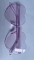 Pink heart-shaped rimless sunglasses with candy jelly texture and one-piece lens design - Light Pink