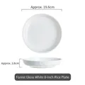 8-inch white ceramic pasta plate with natural rock texture finish, 19.6cm diameter - Forest Bright White 8 Inch Deep Plate