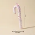 Pink and white Christmas candy cane hanging ornament with bow, 33.5cm foam decoration - #2 Large Colored Candy Cane