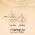 Silberne Sonnenanhänger 7x10mm für DIY-Schmuckherstellung und Halskettenzubehör - Weißgold